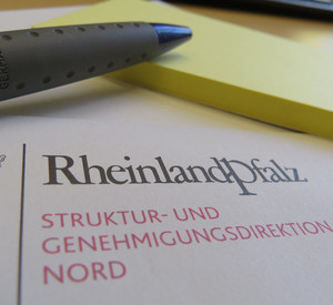 Briefkopf der SGD Nord mit Kugelschreiber und Klebezettel