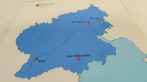 Karte auf der das nördliche Rheinland-Pfalz farblich hervorgehoben ist
