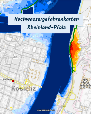 Ausschnitt einer Hochwassergefahrenkarte