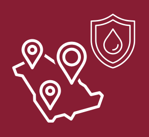 Karte mit Symbol für Wasserschutz