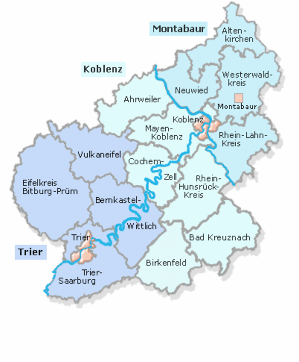 Zuständigkeitsgebiet der Regionalstellen Wasserwirtschaft, Abfallwirtschaft, Bodenschutz