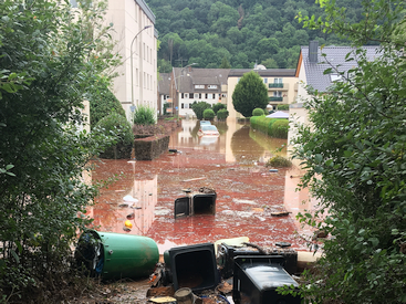 Heizöl im Hochwasser in Trier-Ehrang 2021