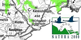 Karte zu Natura2000 mit der Region rund um Nastätten